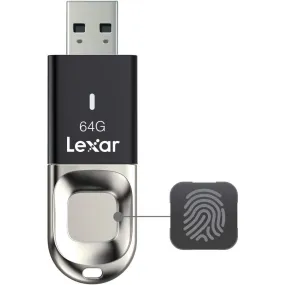 Lexar JumpDrive Fingerprint F35 64GB USB 3.0 Flash Drive, USB Stick Up to 150MB/s Read, Memory Stick for Computer, External Storage Data, Photo, Video (Incompatible with Mac OS) (LJDF35-64GBEU)