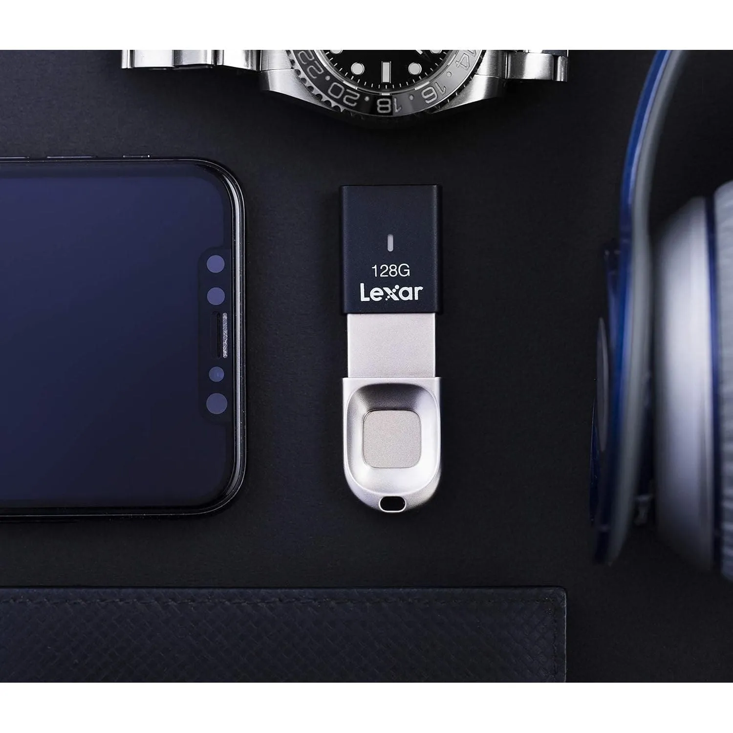 Lexar JumpDrive Fingerprint F35 64GB USB 3.0 Flash Drive, USB Stick Up to 150MB/s Read, Memory Stick for Computer, External Storage Data, Photo, Video (Incompatible with Mac OS) (LJDF35-64GBEU)