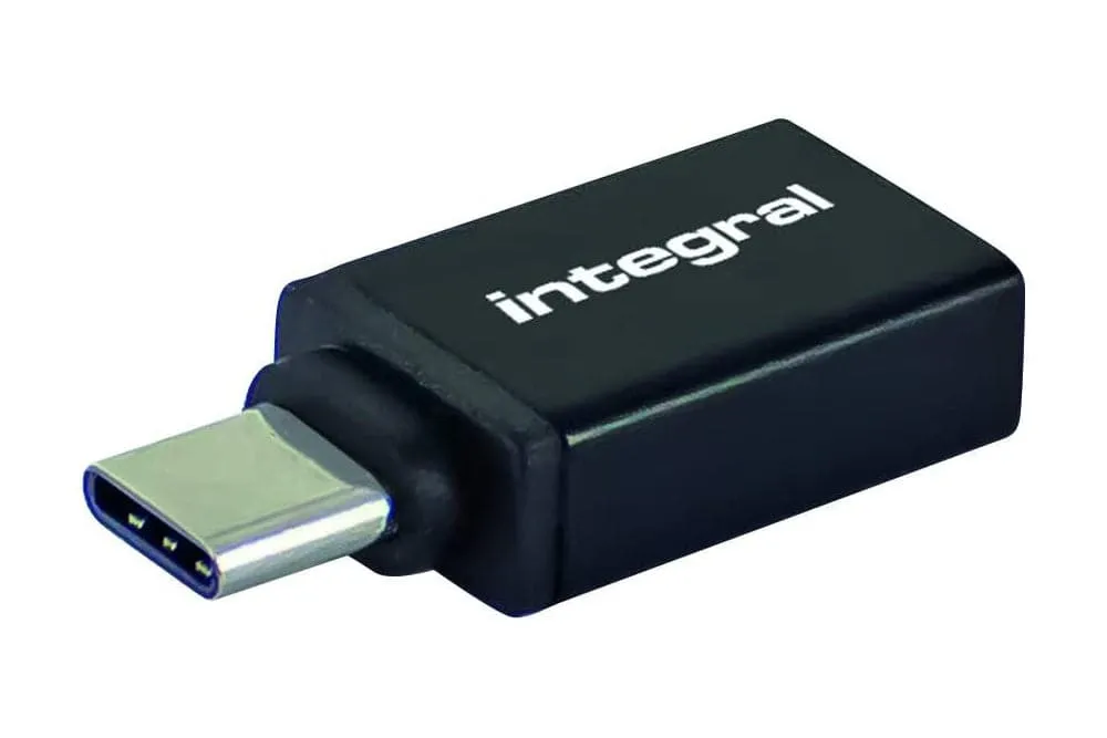 Maplin USB-C to USB-A 3.1 Gen 1 Female Adapter Twin Pack - Black, 14cm