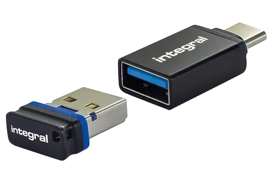 Maplin USB-C to USB-A 3.1 Gen 1 Female Adapter Twin Pack - Black, 14cm