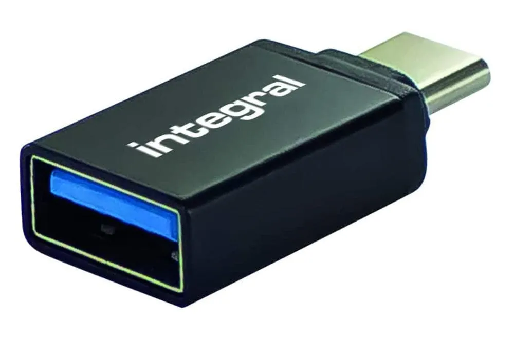 Maplin USB-C to USB-A 3.1 Gen 1 Female Adapter Twin Pack - Black, 14cm