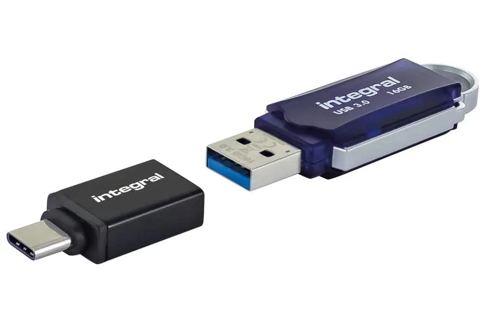 Maplin USB-C to USB-A 3.1 Gen 1 Female Adapter Twin Pack - Black, 14cm