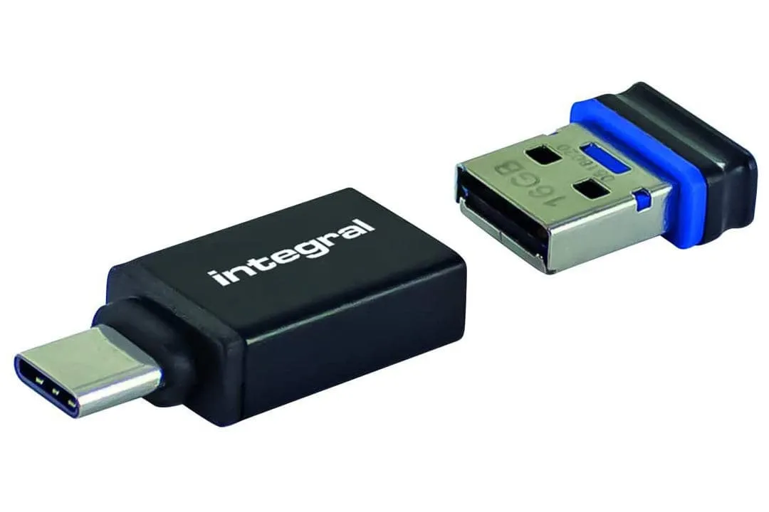 Maplin USB-C to USB-A 3.1 Gen 1 Female Adapter Twin Pack - Black, 14cm