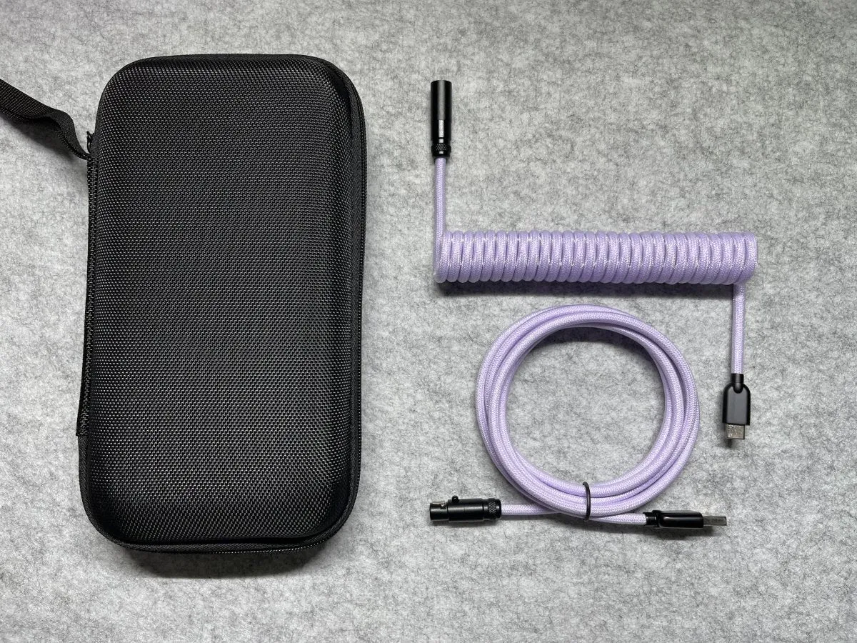 Mauve Mini XLR Mechanical Keyboard Coiled Cable