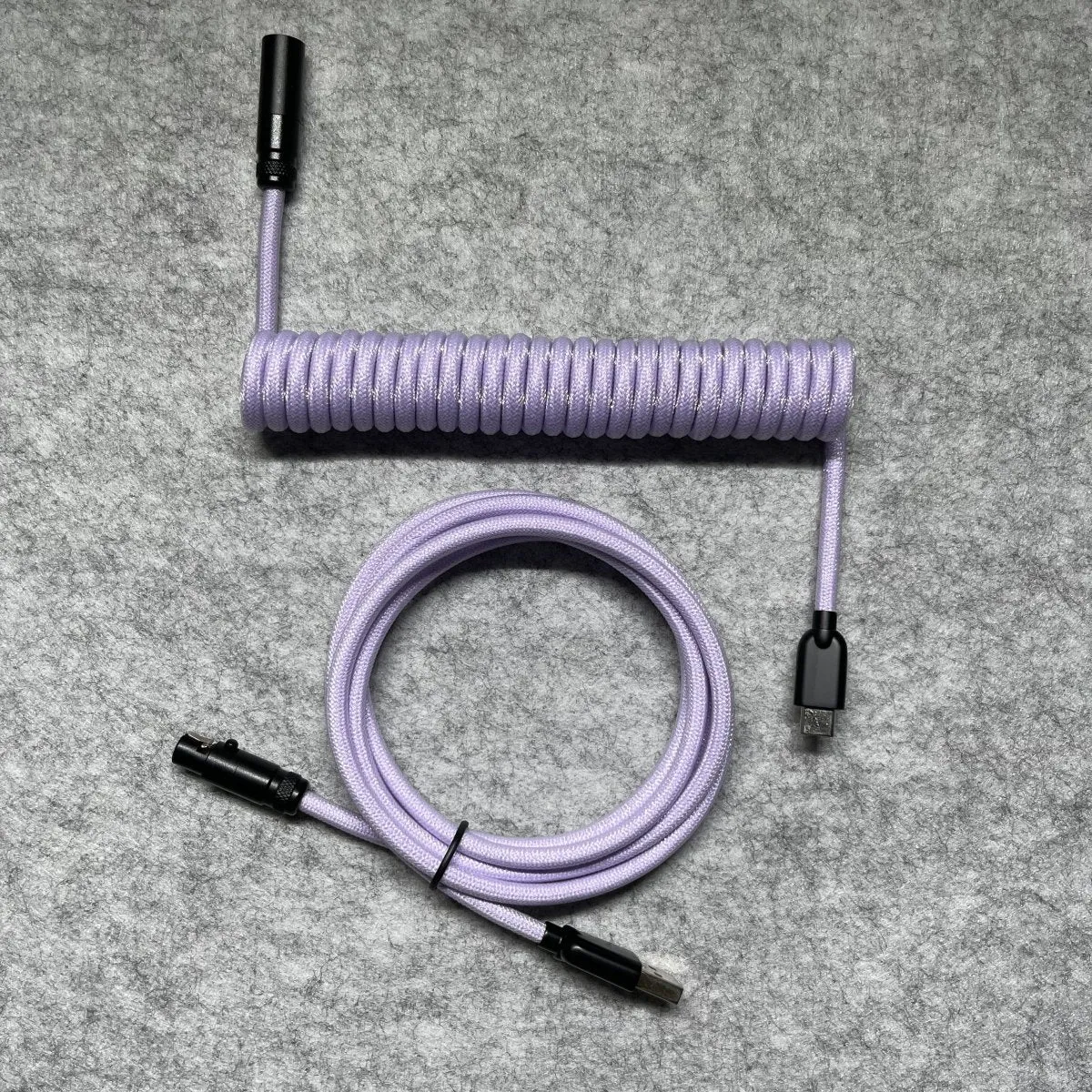 Mauve Mini XLR Mechanical Keyboard Coiled Cable