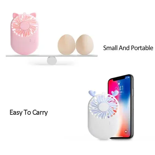 Mini Handheld Fan, USB Desk Fan, Small 3 Speeds Personal Portable Table Fan with USB Rechargeable Battery Operated Fan for Travel Office Room Household