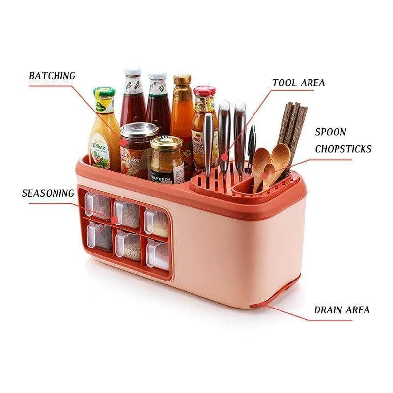 Multifunctional Kitchen Silverware Grain Storage Organizer