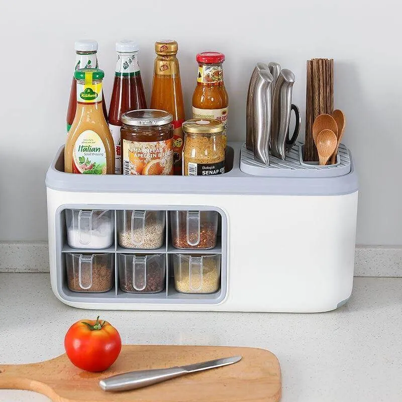 Multifunctional Kitchen Silverware Grain Storage Organizer