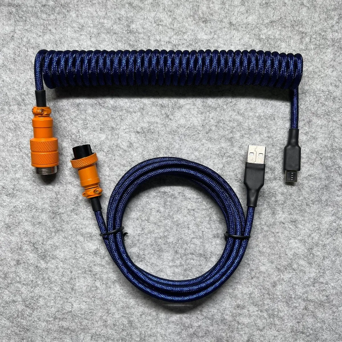 Navy Amber Custom Mechanical Coiled Cable GX16