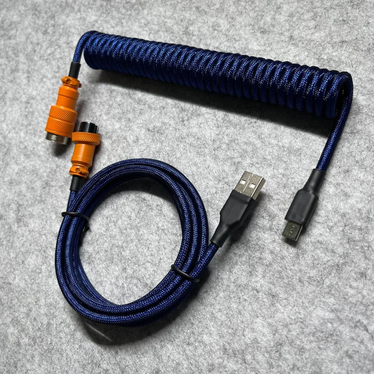 Navy Amber Custom Mechanical Coiled Cable GX16