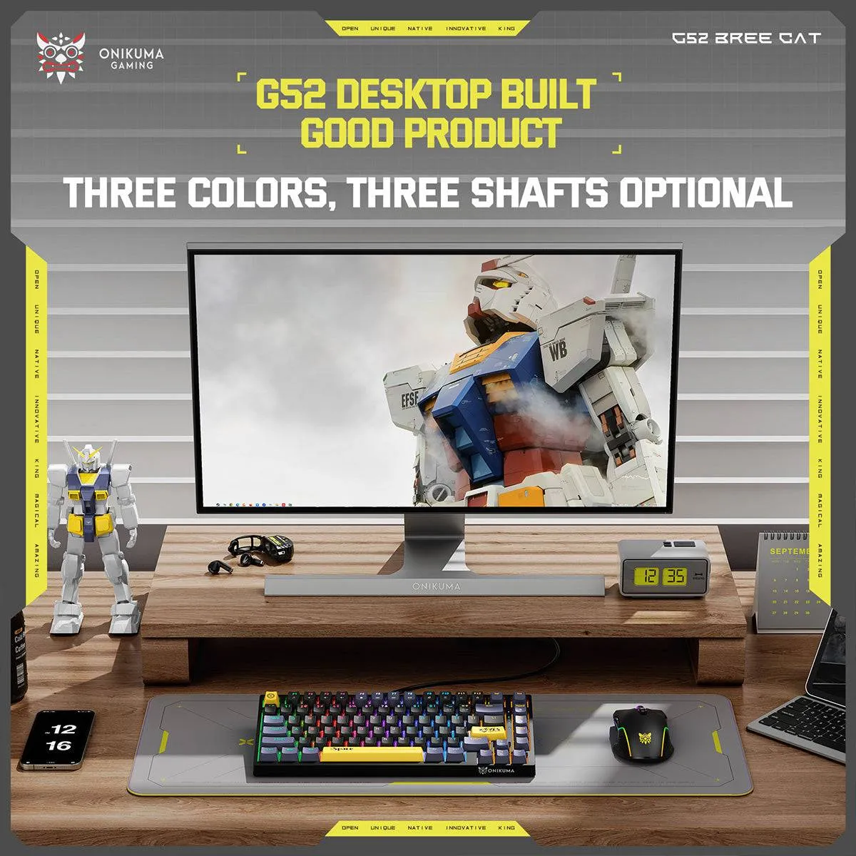 ONIKUMA G52 Mechanical 82 Keys USB Wired Gaming Keyboard