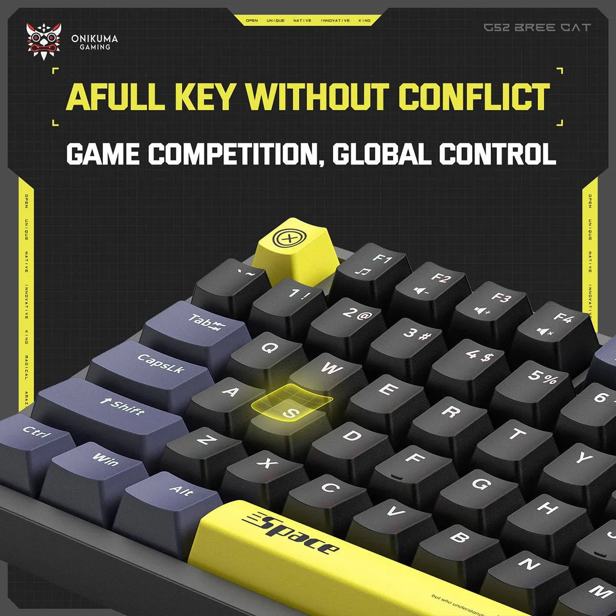 ONIKUMA G52 Mechanical 82 Keys USB Wired Gaming Keyboard