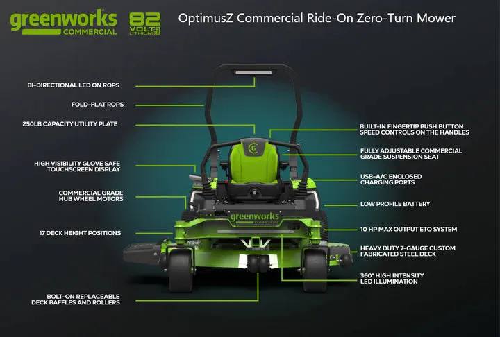 OptimusZ 60” 24kWh Ride-On Zero-Turn Mower