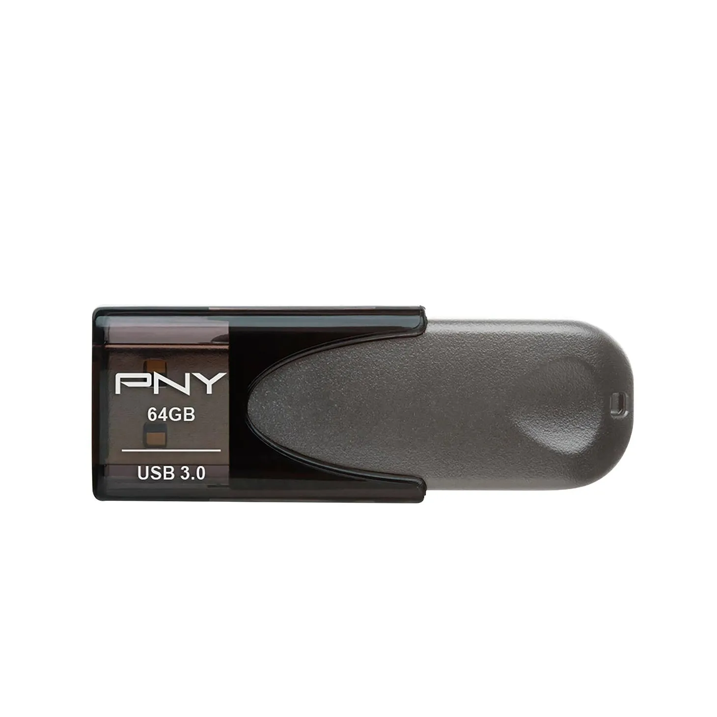 PNY - Elite Turbo Attache 4 64GB USB 3.0 Type A Flash Drive - Black/Gray