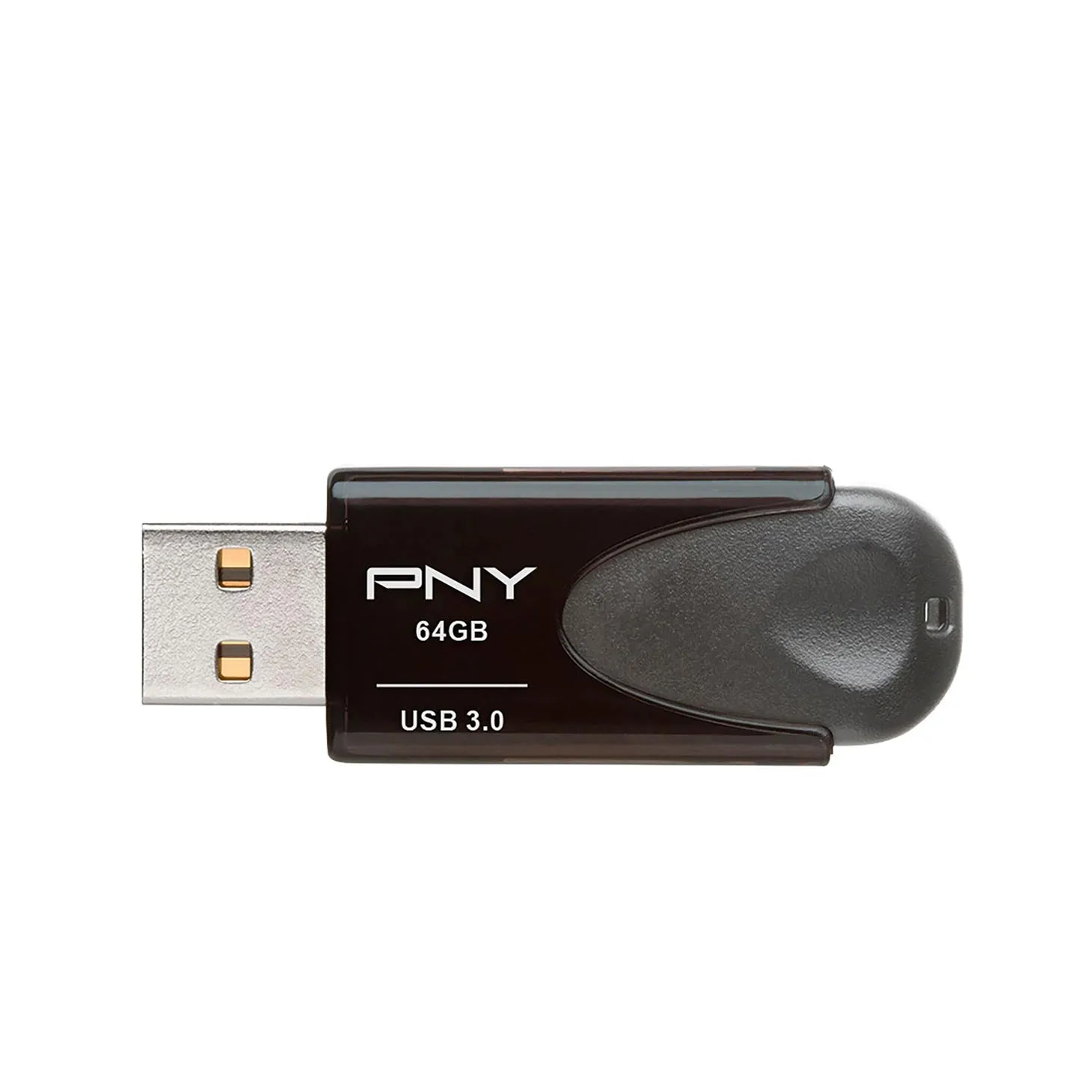 PNY - Elite Turbo Attache 4 64GB USB 3.0 Type A Flash Drive - Black/Gray