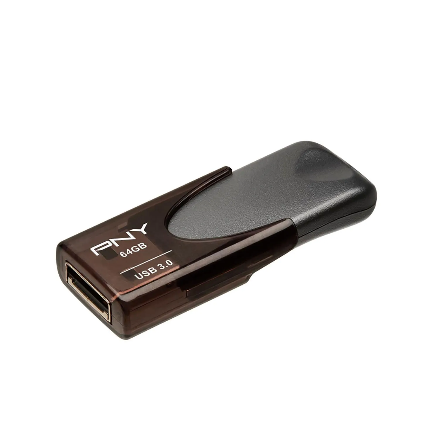 PNY - Elite Turbo Attache 4 64GB USB 3.0 Type A Flash Drive - Black/Gray