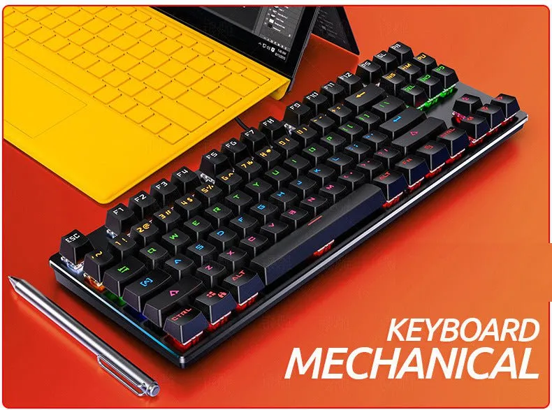 Prochimps Wired Mechanical RGB Gaming Keyboard K400 - High-Life Mechanical Shaft, Multimedia Shortcut Keys, and USB Connection