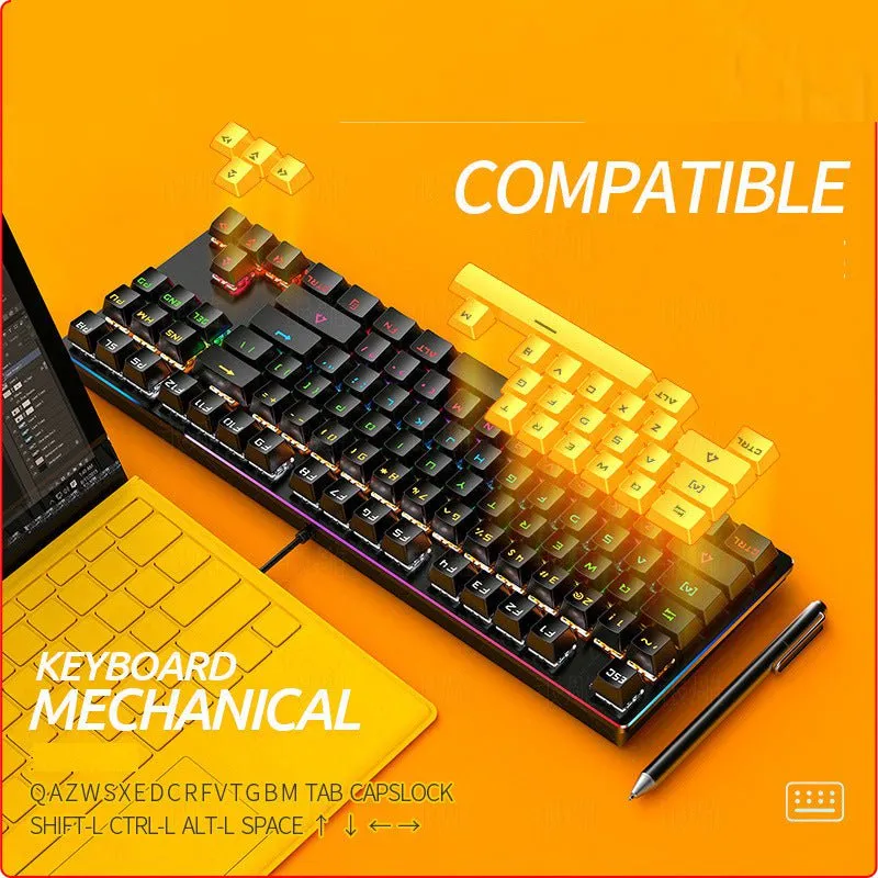 Prochimps Wired Mechanical RGB Gaming Keyboard K400 - High-Life Mechanical Shaft, Multimedia Shortcut Keys, and USB Connection