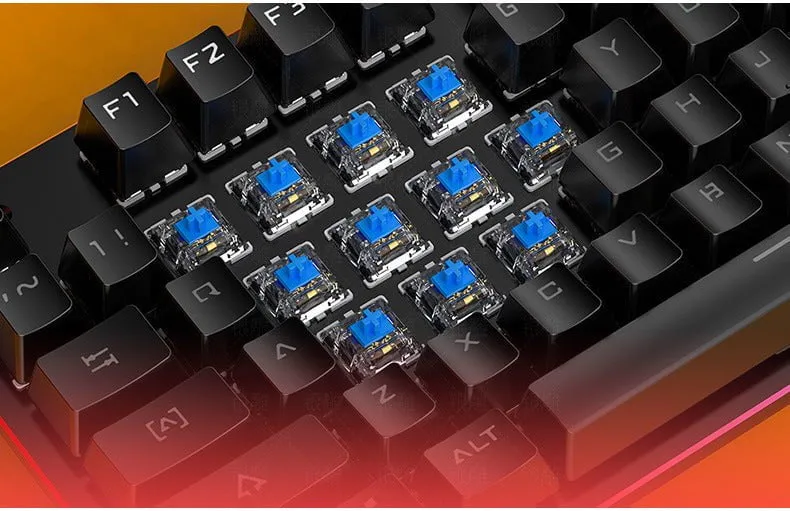 Prochimps Wired Mechanical RGB Gaming Keyboard K400 - High-Life Mechanical Shaft, Multimedia Shortcut Keys, and USB Connection