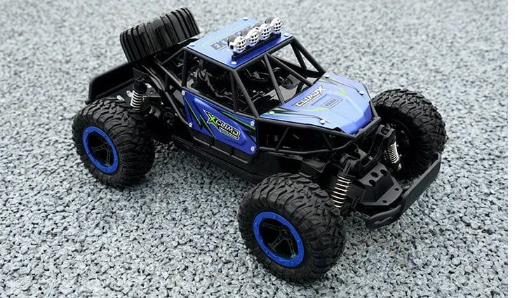 Radio Controlled Off Road Monster Racing Track High Speed Remote Control  Blue Model with LED.
