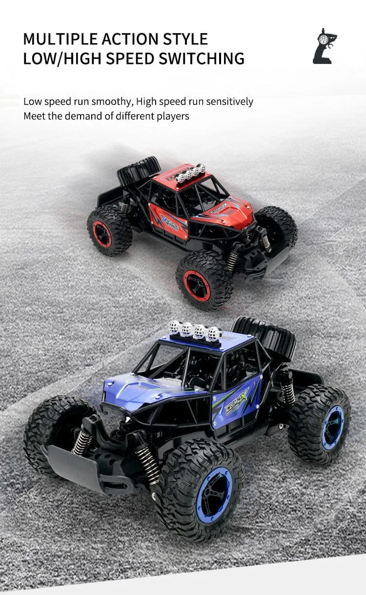 Radio Controlled Off Road Monster Racing Track High Speed Remote Control  Blue Model with LED.
