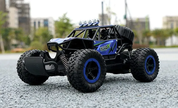Radio Controlled Off Road Monster Racing Track High Speed Remote Control  Blue Model with LED.