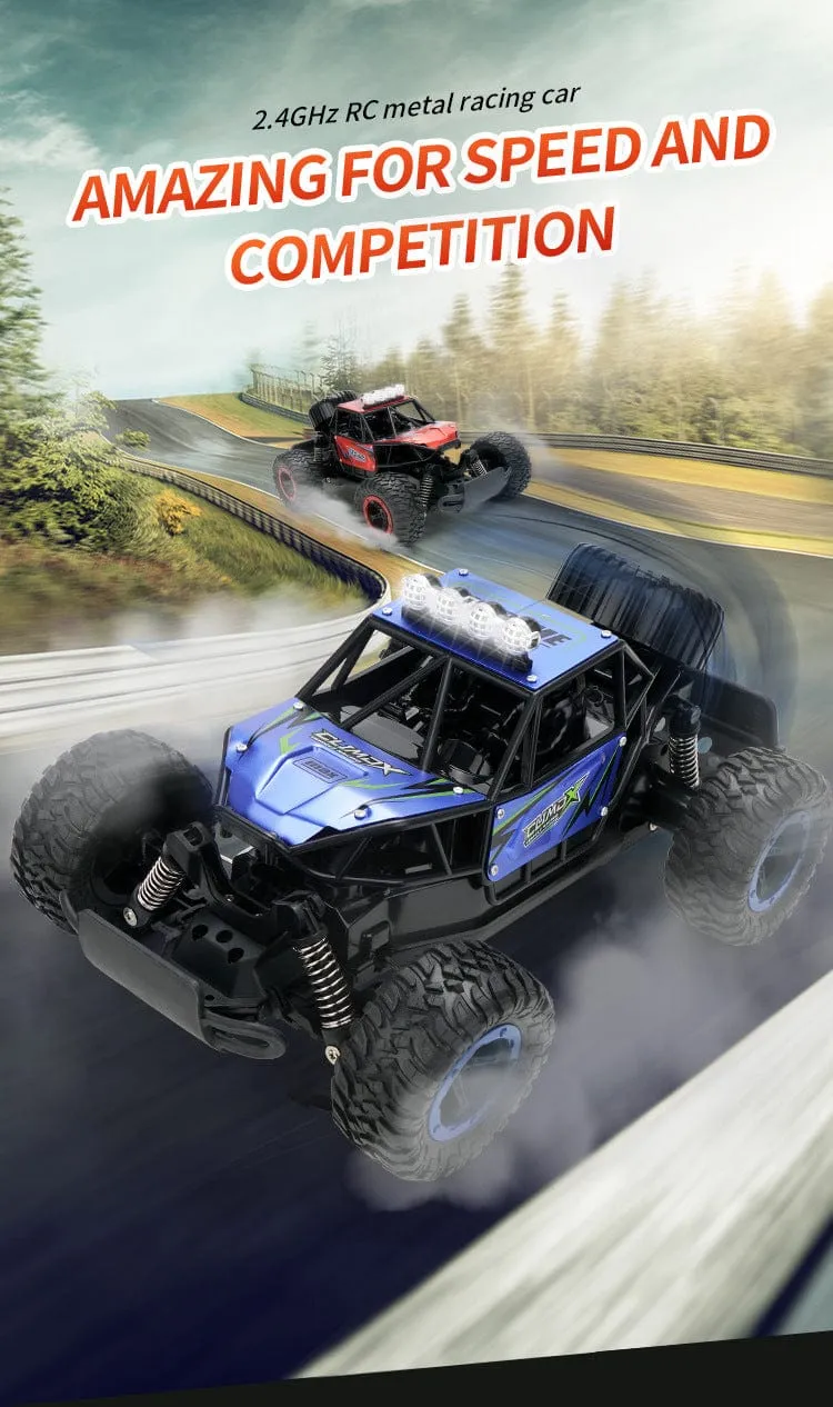 Radio Controlled Off Road Monster Racing Track High Speed Remote Control  Blue Model with LED.
