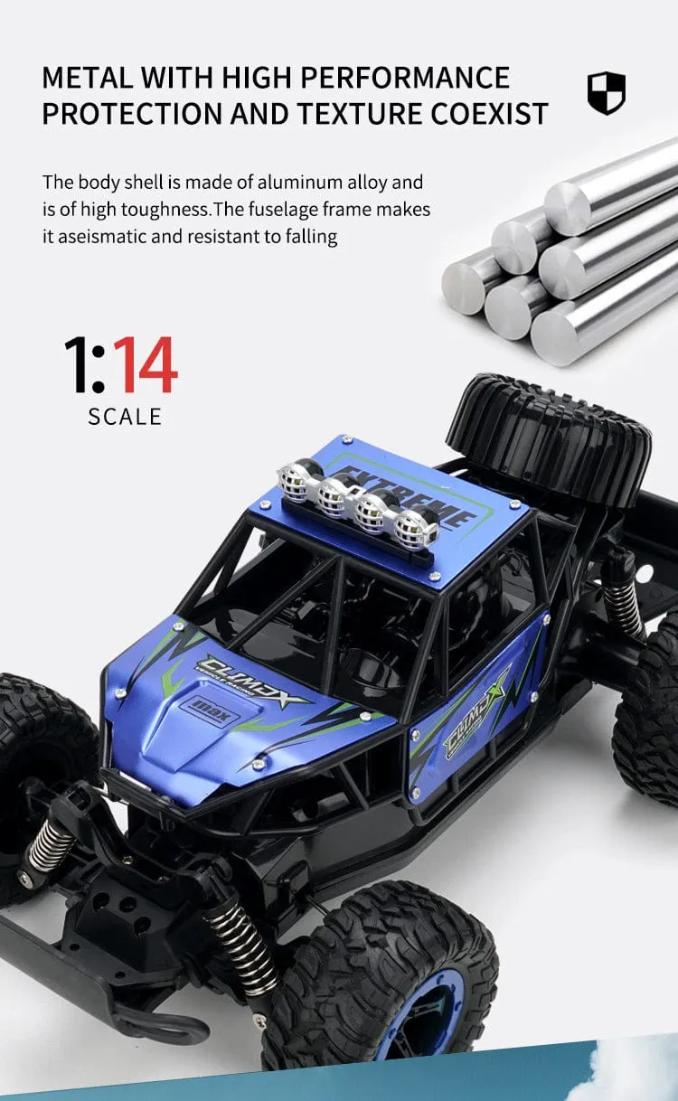 Radio Controlled Off Road Monster Racing Track High Speed Remote Control  Blue Model with LED.