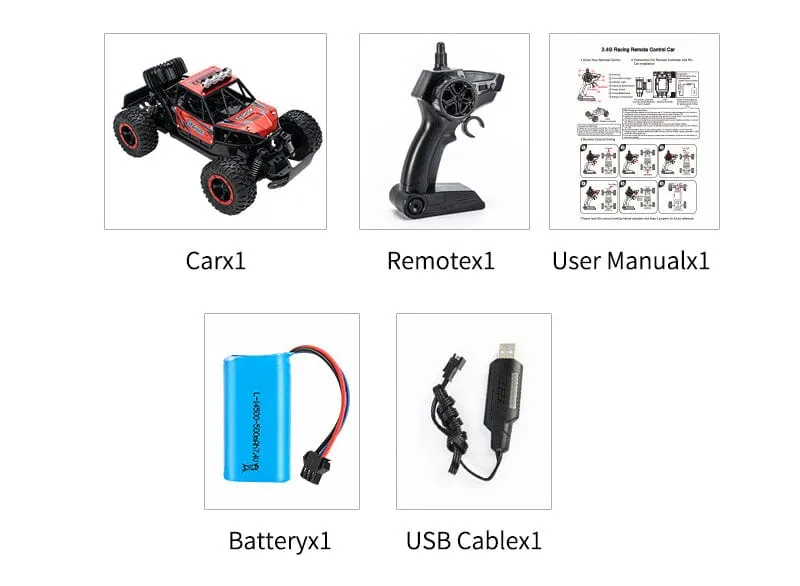 Radio Controlled Off Road Monster Racing Track High Speed Remote Control  Blue Model with LED.
