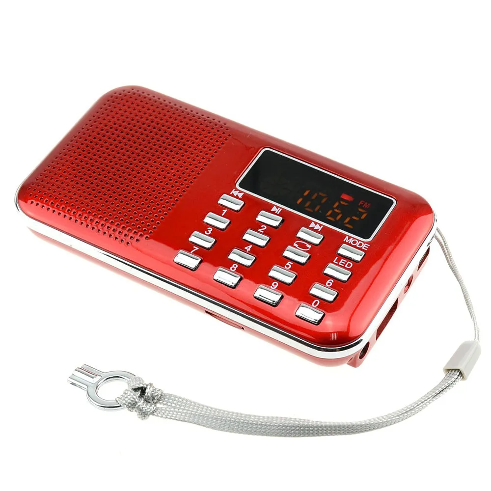 Radioddity L-908 Mini Digital FM LCD Radio, Red [DISCONTINUED]