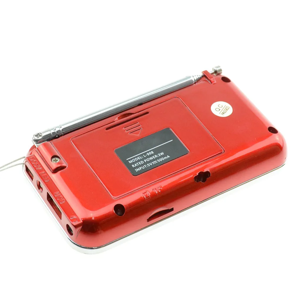 Radioddity L-908 Mini Digital FM LCD Radio, Red [DISCONTINUED]