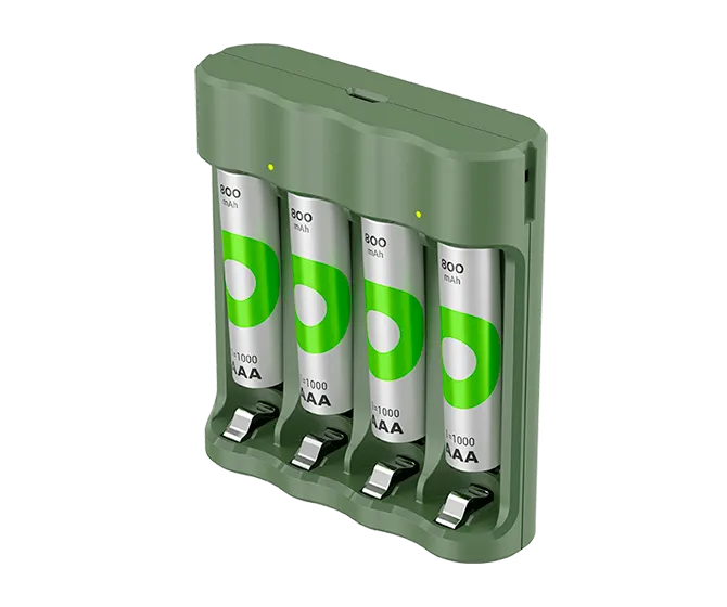 Recyko Everyday Charger (USB) B421 4-slot NiMH with 4 x 1=1000 Series AAA 800mAh NiMH Batteries