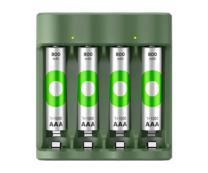 Recyko Everyday Charger (USB) B421 4-slot NiMH with 4 x 1=1000 Series AAA 800mAh NiMH Batteries