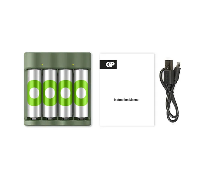 Recyko Everyday Charger (USB) B421 4-slot NiMH with 4 x 1=1000 Series AAA 800mAh NiMH Batteries