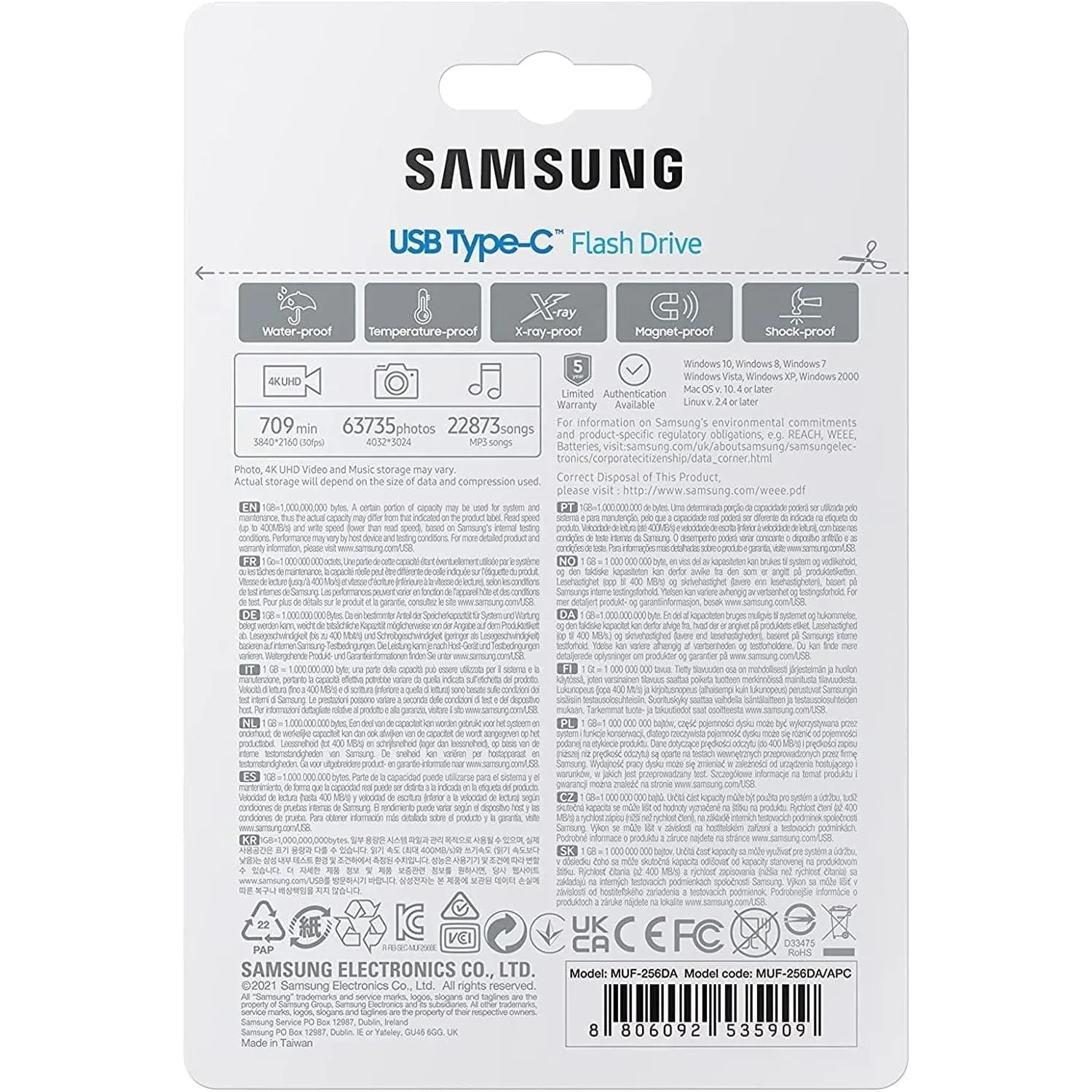 Samsung USB Type-C 256GB 400MB/s USB 3.1 Flash Drive (MUF-256DA/APC)