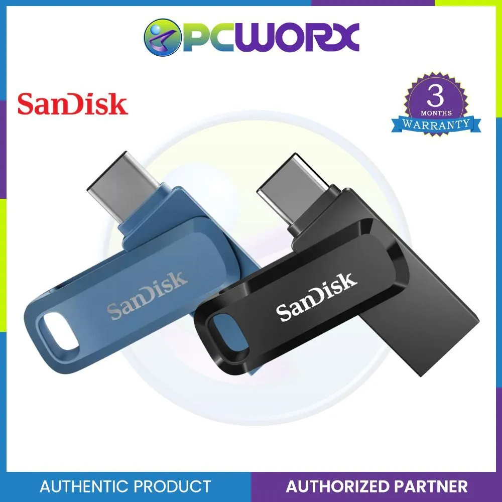 SanDisk 32GB Ultra Dual Drive Go USB Type-C Flash Drive - Black | Navy Blue