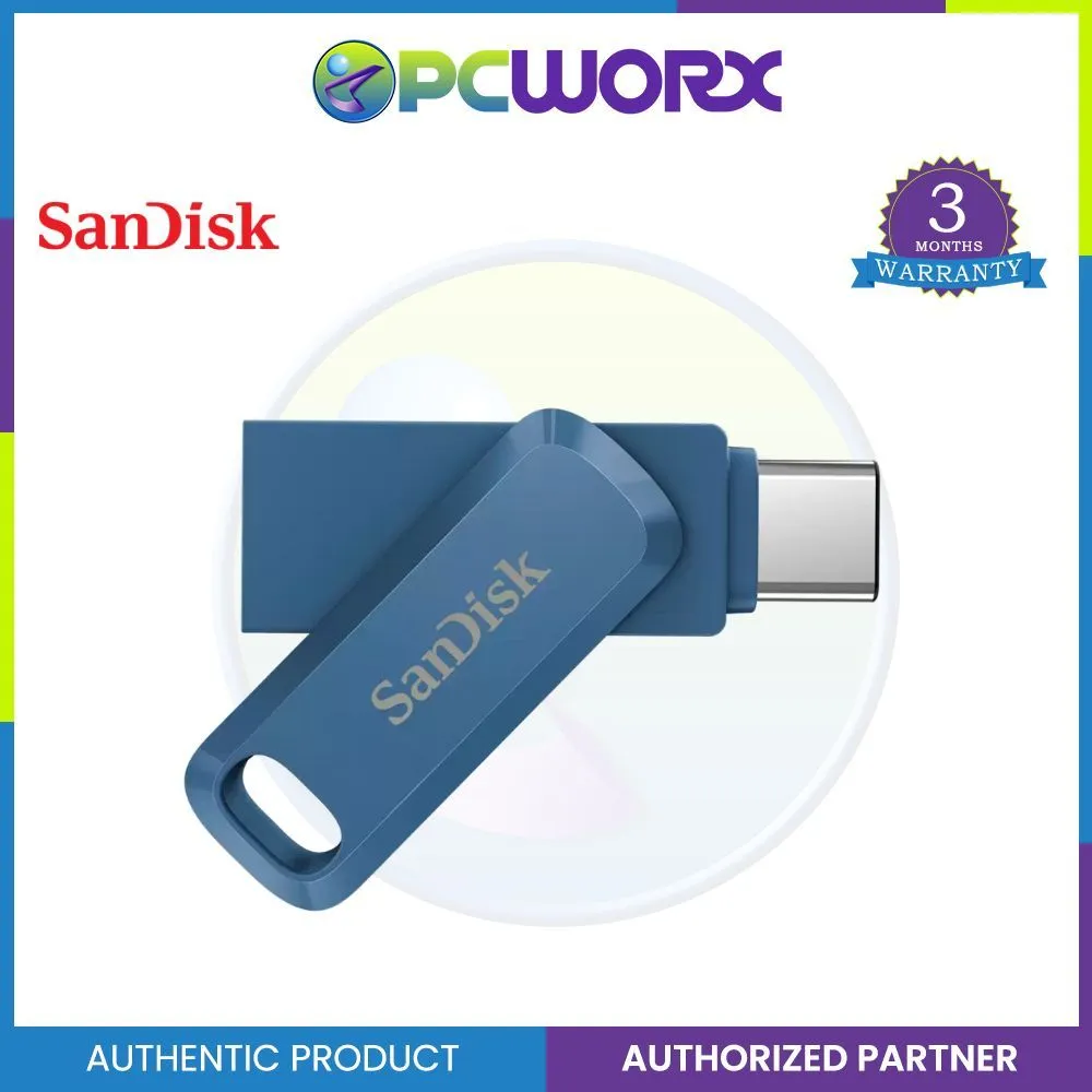 SanDisk 32GB Ultra Dual Drive Go USB Type-C Flash Drive - Black | Navy Blue