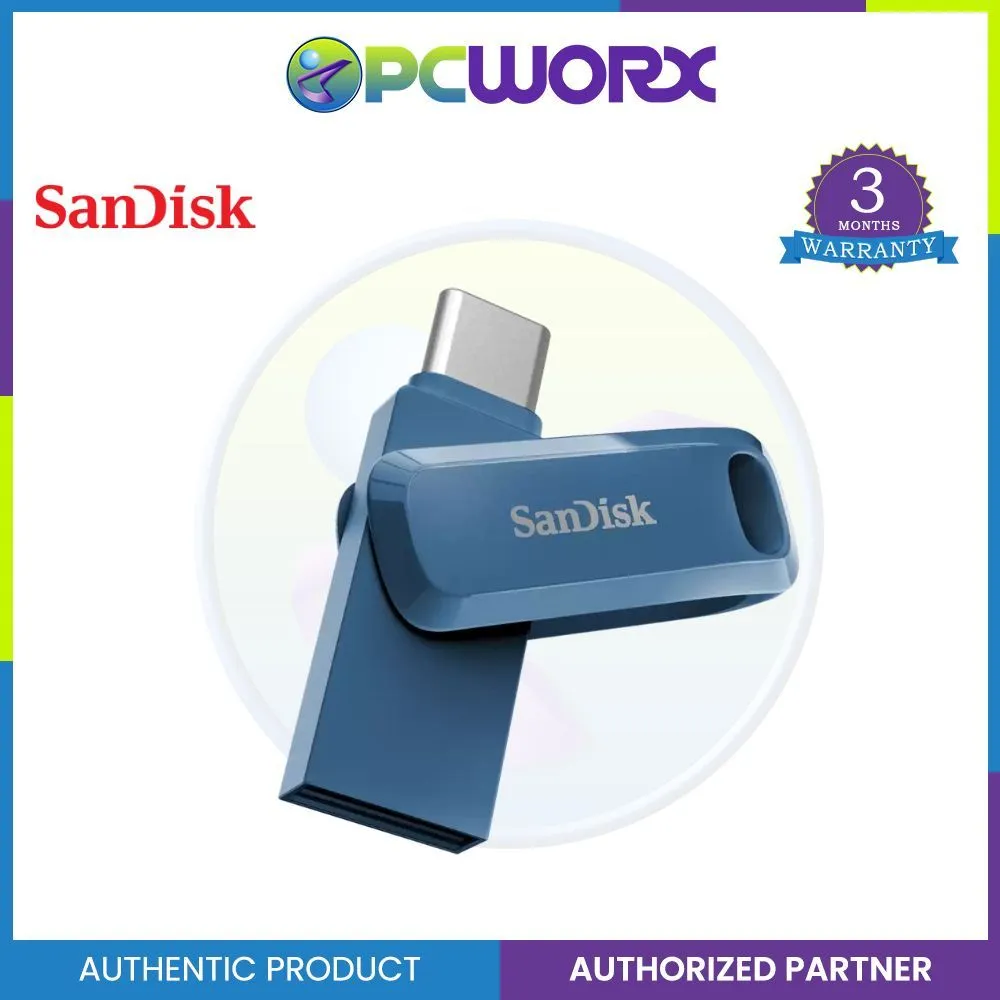 SanDisk 32GB Ultra Dual Drive Go USB Type-C Flash Drive - Black | Navy Blue