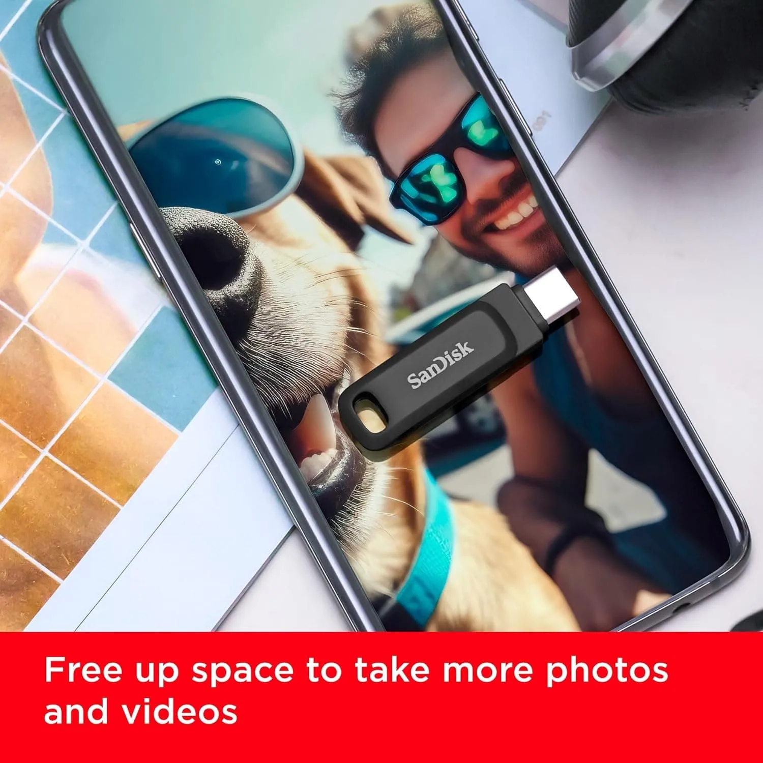 SanDisk 512GB Ultra Dual Drive Go USB Type-C Flash Drive, up to 150MB/s, with reversible USB Type-C and USB Type-A connectors, for smartphones, tablets, Macs and computers - Black