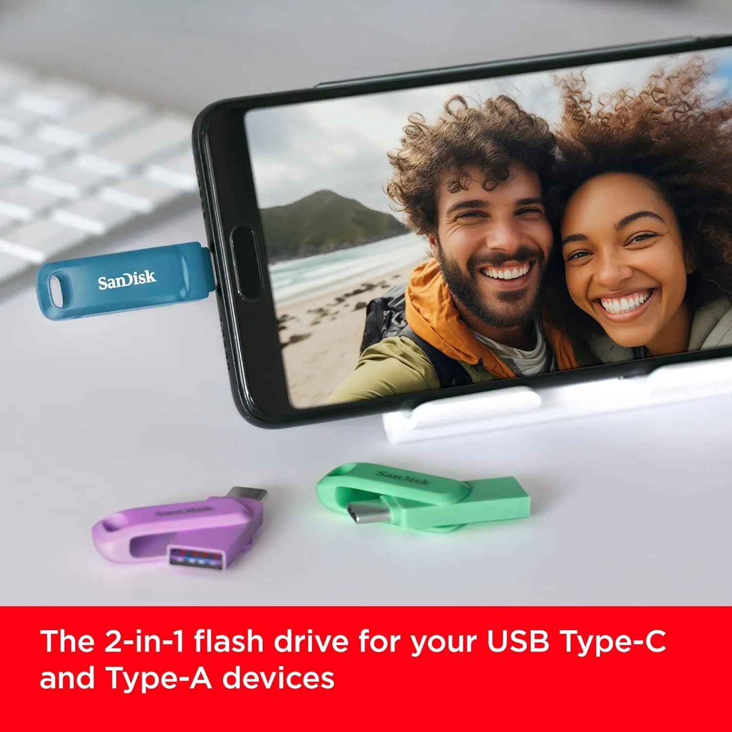 SanDisk 512GB Ultra Dual Drive Go USB Type-C Flash Drive, up to 150MB/s, with reversible USB Type-C and USB Type-A connectors, for smartphones, tablets, Macs and computers - Black