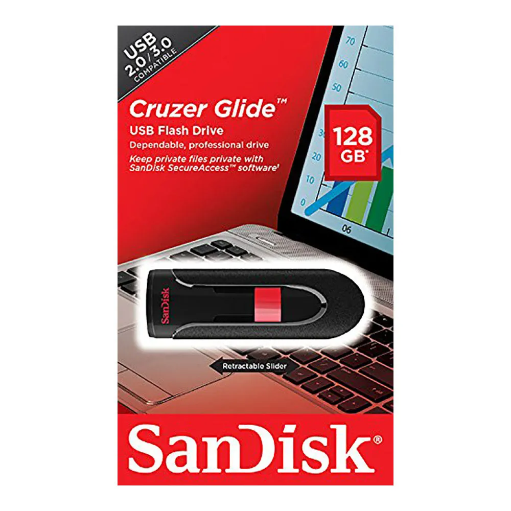 Sandisk Cruzer Glide 2.0/3.0 Flashdrive 128GB