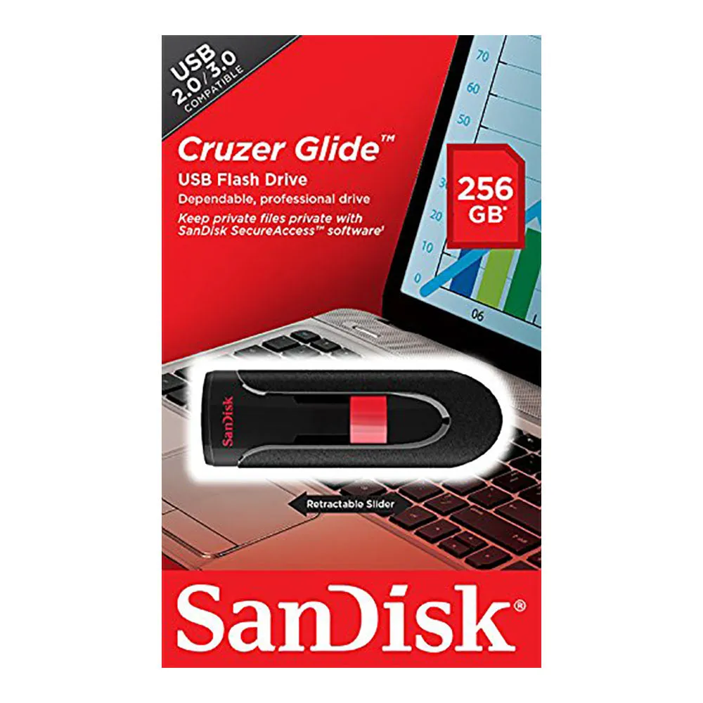 Sandisk Cruzer Glide 2.0/3.0 Flashdrive 256GB