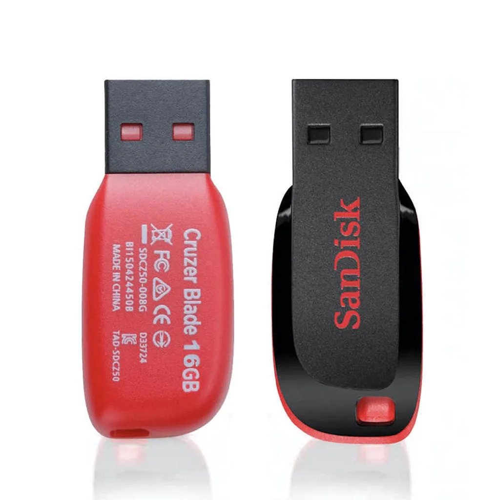 SanDisk CZ50 Cruzer Blade Pendrive USB 2.0 Flash Drive Black/Pink (16GB/32GB/64GB)