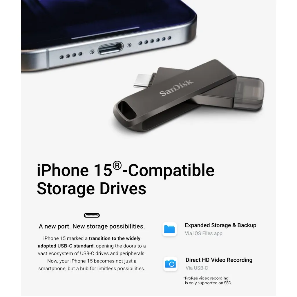 SanDisk Ultra Dual Drive Luxe USB Type-C Flash Drive (32GB/64GB/128GB/256GB)