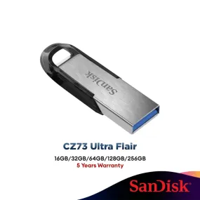SanDisk Ultra Flair CZ73 USB3.0 Flash Drive (16GB / 32GB / 64GB / 128GB / 256GB)