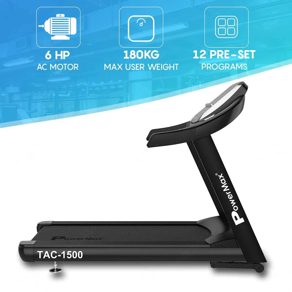 TAC-1500 4HP (6HP Peak) Motorized Treadmill with Free Installation Assistance | Commercial & Automatic Incline