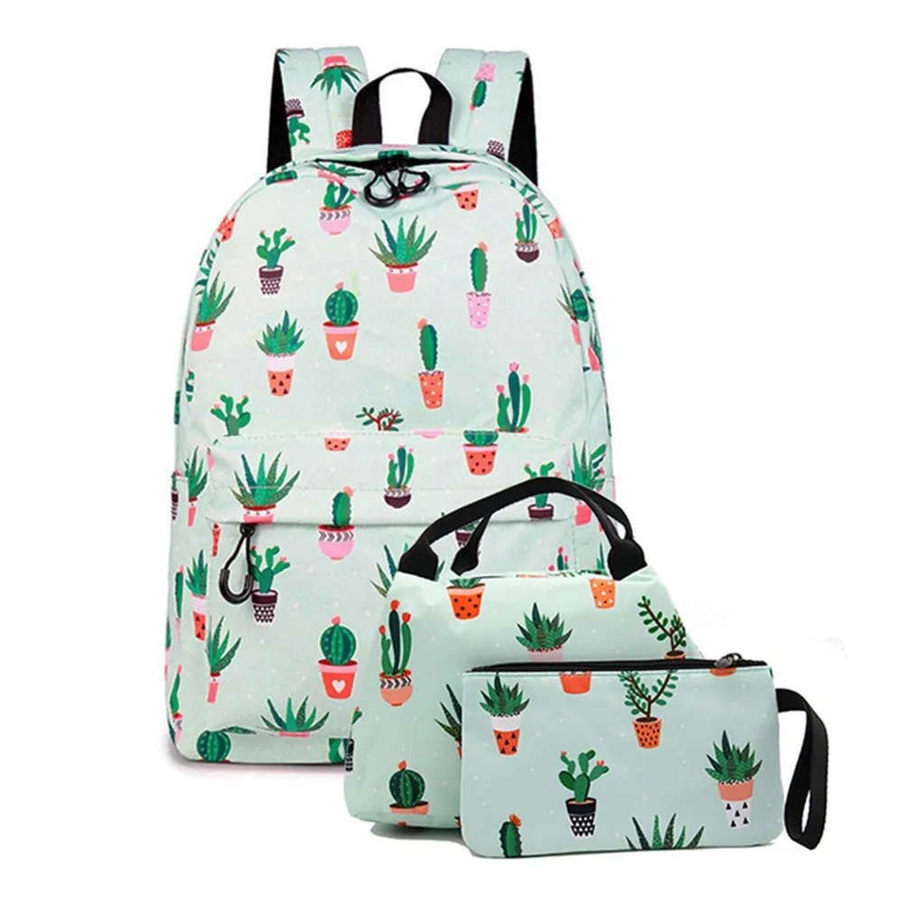 Teen Cartoon Unicorn Backpack Set Fits 14 Inches Laptop Bag with Lunch Bag College Bag