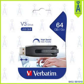VERBATIM V3 DRIVE USB 3.2 GEN 1 PENDRIVE 64GB 49174