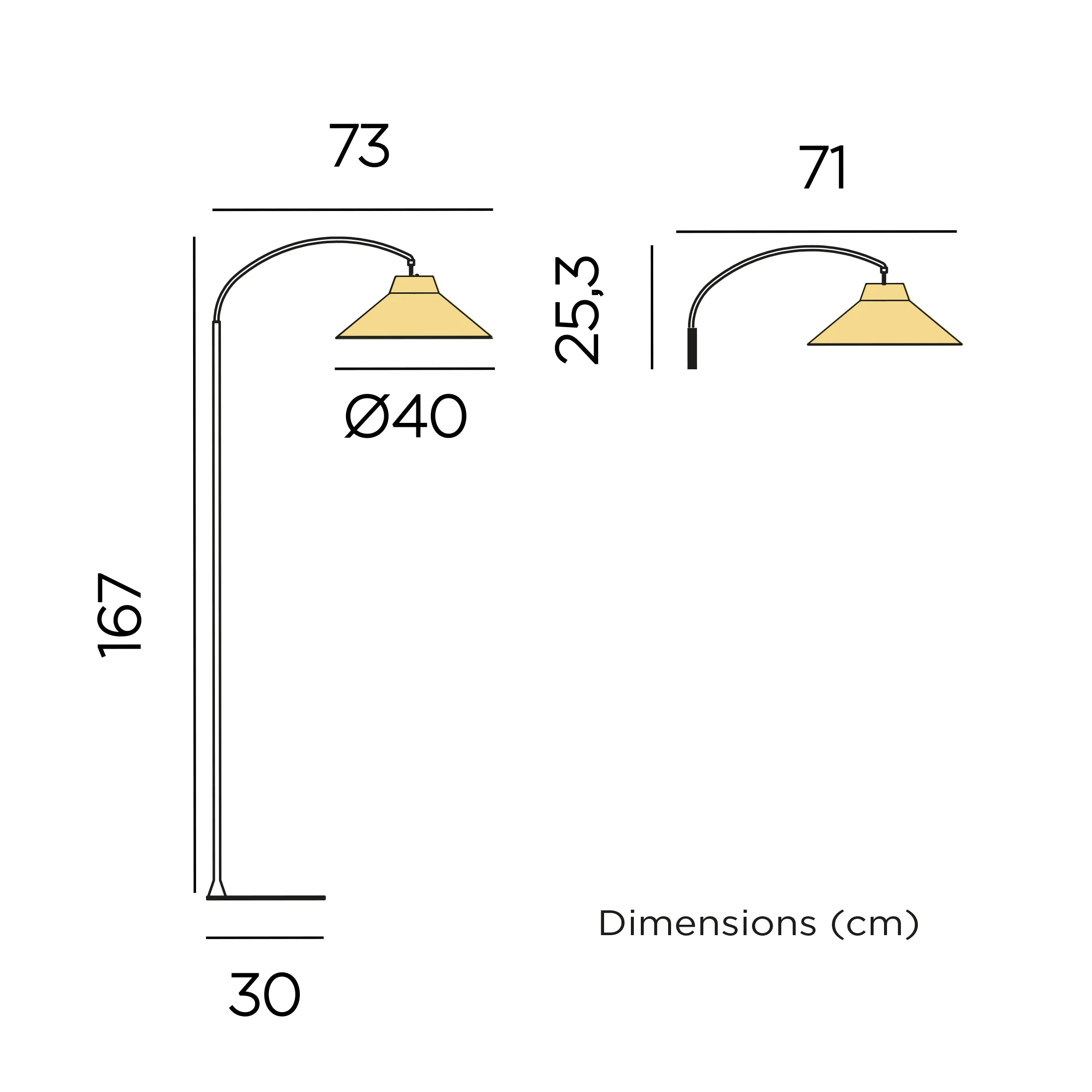 Wireless arc floor lamp NIZA 165