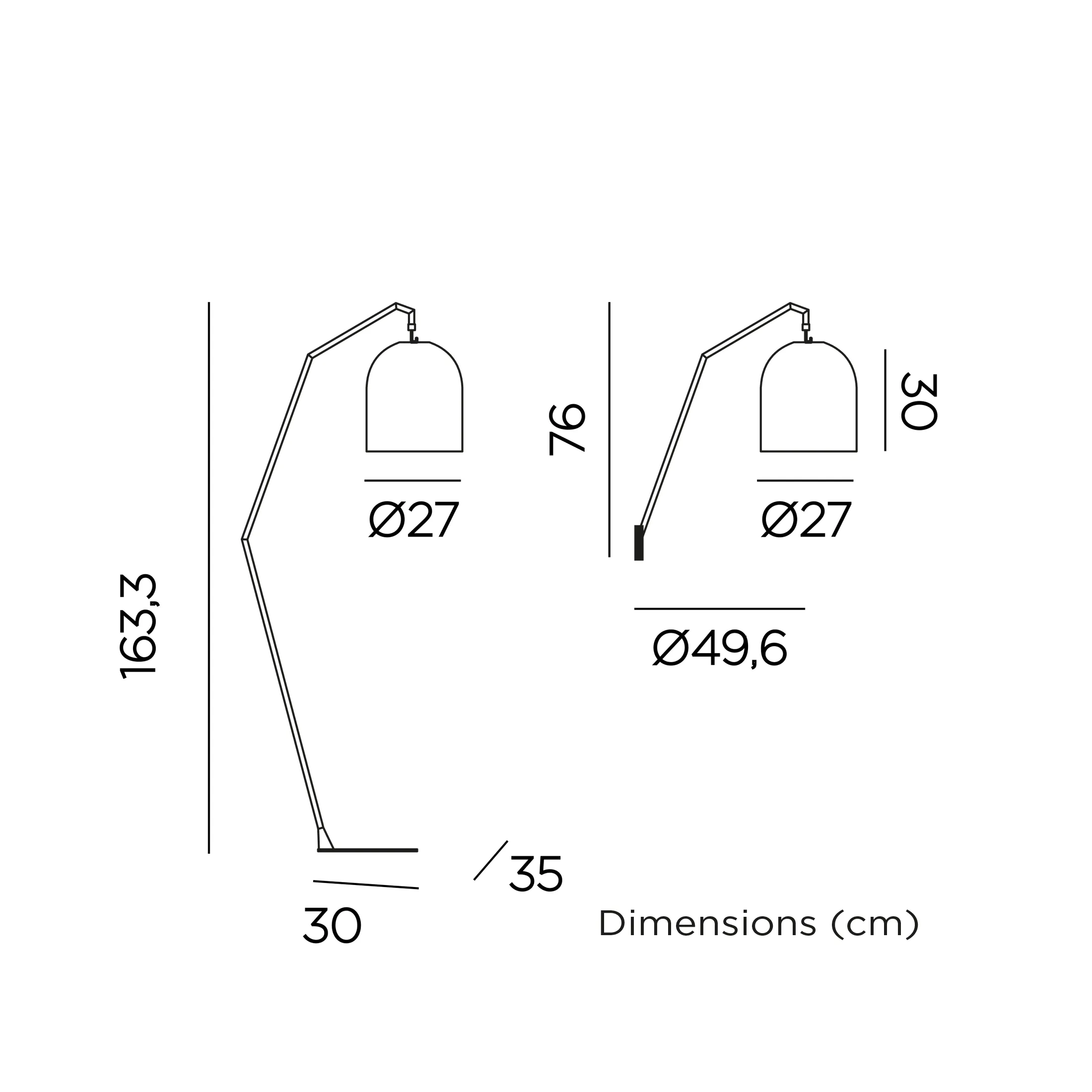 Wireless floor lamp SANTORINI white colour